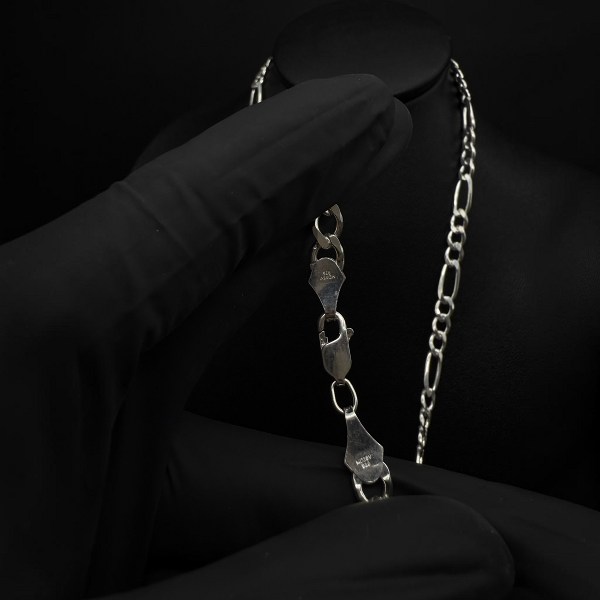 Cadena Cartier de plata .925 de 6mm de El Rey Joyero con broche de langosta y sello de autenticidad italiana