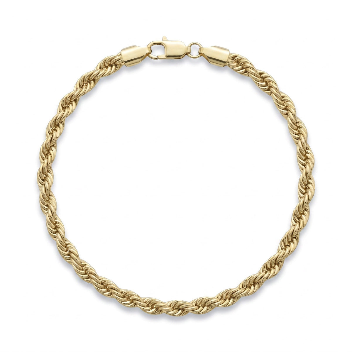 Pulso torzal delgado de El Rey Joyero en oro laminado 18k con eslabones trenzados y broche de perico.