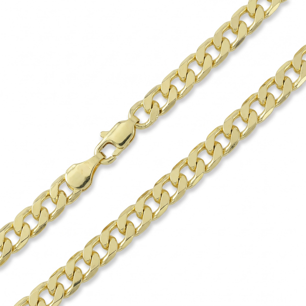 Set de cadena y pulsera estilo barbado en oro laminado 18k de El Rey Joyero con acabado brillante de alta calidad