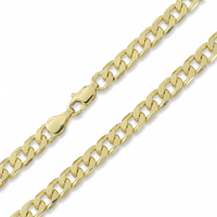 Set de cadena y pulsera estilo barbado en oro laminado 18k de El Rey Joyero con acabado brillante de alta calidad