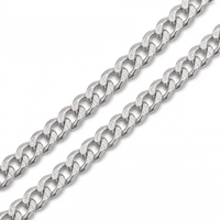 Cadena barbada El Rey Joyero de 8mm fabricada en plata .925 italiana con eslabones sólidos y acabado brillante