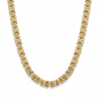 Cadena El Rey Joyero estilo bizantino de eslabones entrelazados en tono dorado con acabado brillante