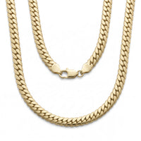 Cadena tipo Cartier de El Rey Joyero en oro laminado de 18k con eslabones cubanos y cierre de mosquetón resistente.