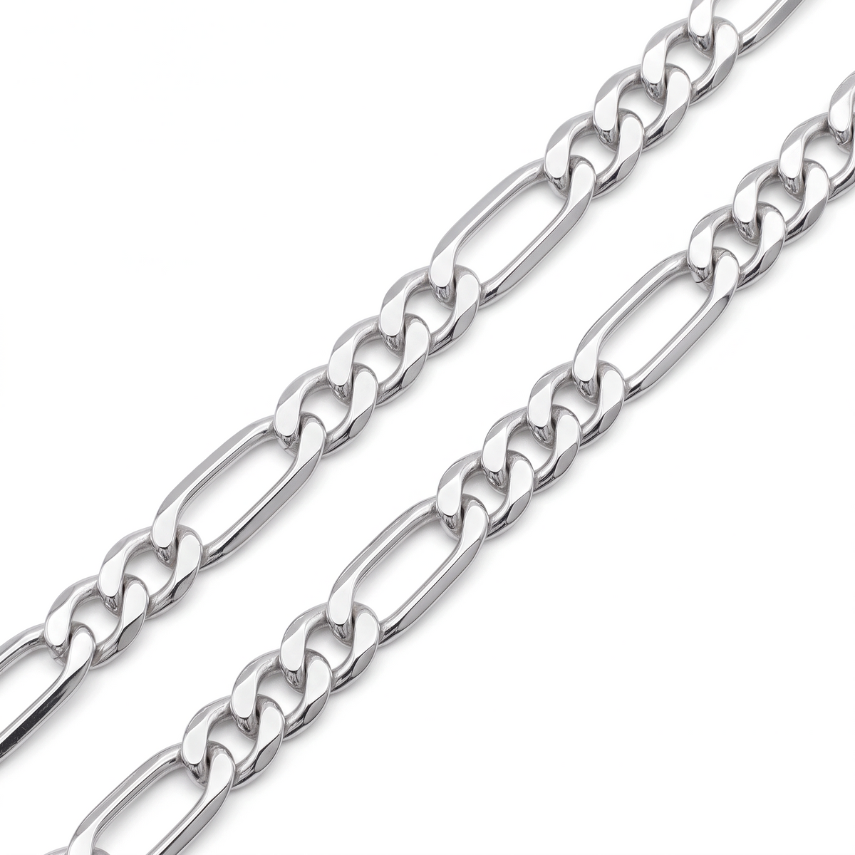 Cadena Cartier de 6mm en plata .925 sólida de El Rey Joyero con eslabones pulidos de alta calidad