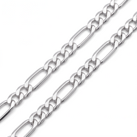 Cadena Cartier de 6mm en plata .925 sólida de El Rey Joyero con eslabones pulidos de alta calidad