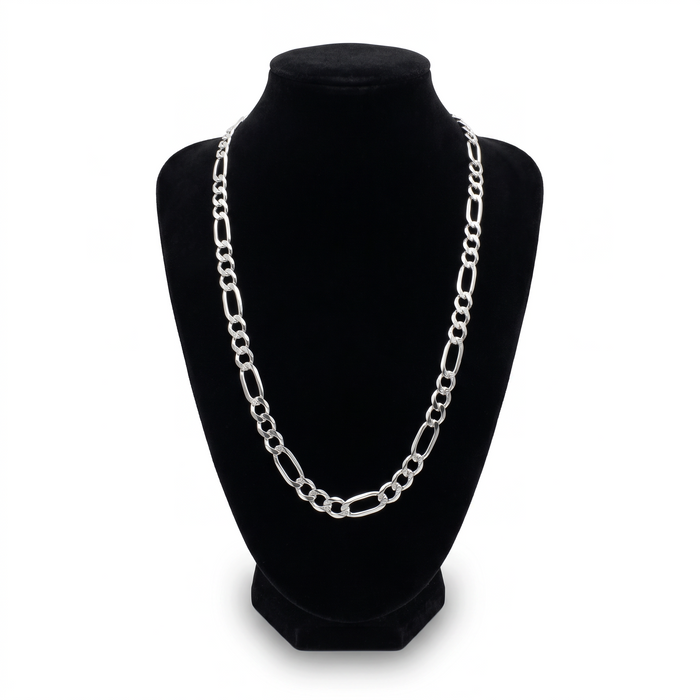 Cadena Cartier de 6mm en plata .925 de El Rey Joyero, diseño italiano sólido con eslabones brillantes.