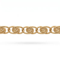 Cadena El Rey Joyero para caballero con eslabones entrelazados en espiral y acabado en tono dorado brillante