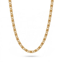Cadena de eslabones en espiral tono dorado de El Rey Joyero, accesorio elegante y sofisticado para caballero.