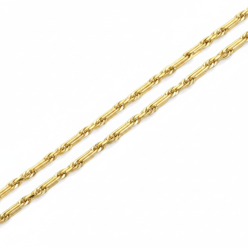 Cadena Fígaro de El Rey Joyero en oro laminado 18k con eslabones brillantes y diseño clásico de alta calidad.