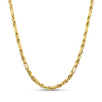 Cadena Fígaro Premium de El Rey Joyero en oro laminado 18k con eslabones brillantes de 5 mm de ancho.