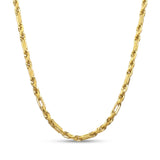 Cadena Fígaro Premium de El Rey Joyero en oro laminado 18k con eslabones brillantes y diseño clásico.