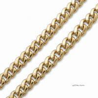 Cadena Mónaco Cubana de El Rey Joyero en oro laminado 18k con eslabones anchos de 10mm y acabado brillante.