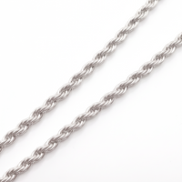 Cadena torzal de 4mm en plata italiana .925 sólida de El Rey Joyero con acabado brillante y diseño trenzado