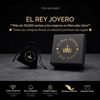 Estuche premium y bolsa de terciopelo de El Rey Joyero para joyería de oro laminado 18k