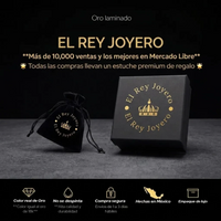 Estuche de regalo premium y bolsa de terciopelo de la marca El Rey Joyero para joyería de oro laminado
