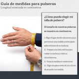 Guía de medidas El Rey Joyero para elegir la talla correcta de pulsera usando una cinta métrica en la muñeca