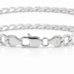 Pulsera barbada de 6mm en plata .925 sólida de El Rey Joyero con cierre de mosquetón y acabado brillante
