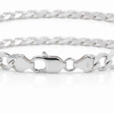Pulsera barbada de 6mm en plata .925 sólida de El Rey Joyero con cierre de mosquetón y acabado brillante