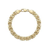 Pulsera tipo bizantino de El Rey Joyero en oro laminado con eslabones texturizados y cierre de mosquetón