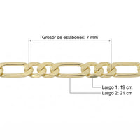 Pulsera Cartier de El Rey Joyero en oro laminado 18k con eslabones de 7 mm de grosor y medidas de 19 y 21 cm