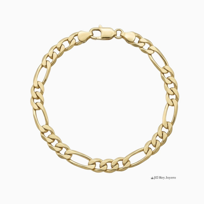 Pulsera tipo Cartier 3x1 de El Rey Joyero en oro laminado 18k de 7mm con broche de perico