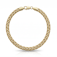 Pulsera de eslabones estilo chino en oro laminado 18k de El Rey Joyero con broche de perico, diseño elegante y fino.