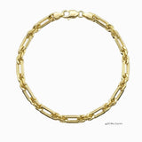 Pulsera estilo Fígaro de El Rey Joyero en oro laminado 18k de 5mm, con eslabones clásicos y broche de perico.