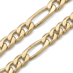 Pulsera El Rey Joyero estilo figaro de 7mm en oro laminado 18k con eslabones brillantes