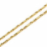 Pulsera estilo Fígaro de El Rey Joyero en oro laminado 18k con eslabones brillantes de 5mm de ancho