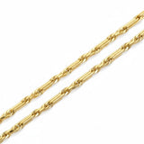 Pulsera estilo Fígaro de El Rey Joyero en oro laminado 18k con eslabones brillantes de 5mm de ancho