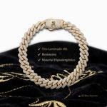 Pulsera Mónaco Chain Diamantado de El Rey Joyero en oro laminado 18k con incrustaciones de circonias brillantes.