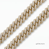 Pulsera Mónaco de El Rey Joyero en oro con eslabones cubanos y acabado diamantado brillante