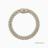 Pulsera tipo cadena Mónaco de El Rey Joyero en oro con acabado diamantado y cierre de seguridad