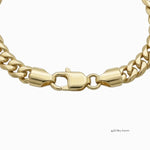 Pulsera tipo Mónaco de El Rey Joyero en oro laminado 18k con eslabones pulidos y broche de perico seguro.