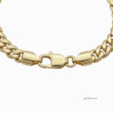 Pulsera tipo Mónaco de El Rey Joyero en oro laminado 18k con eslabones pulidos y broche de perico seguro.