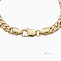 Pulsera Mónaco de El Rey Joyero en oro laminado 18k con eslabones de 5mm y broche de perico seguro.