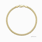 Pulsera El Rey Joyero estilo Mónaco de 5mm en oro laminado 18k con eslabones clásicos y broche de perico.