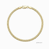 Pulsera El Rey Joyero estilo Mónaco de 5mm en oro laminado 18k con eslabones clásicos y broche de perico.