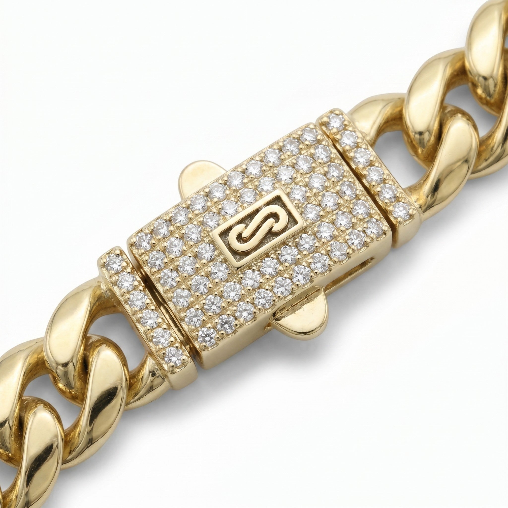 Pulsera El Rey Joyero estilo Mónaco en oro laminado 18k con broche de caja premium y circonitas brillantes