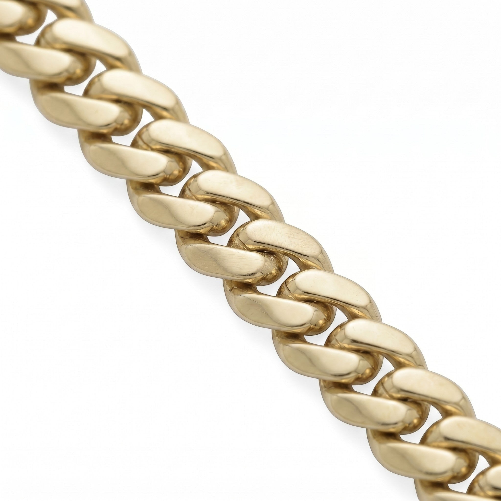 Pulsera Monaco Chain Barbado de El Rey Joyero en oro laminado 18k con eslabones gruesos de 10 mm