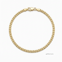 Pulsera tipo eslabón Mónaco de 5mm en oro laminado 18k de El Rey Joyero con broche de perico.