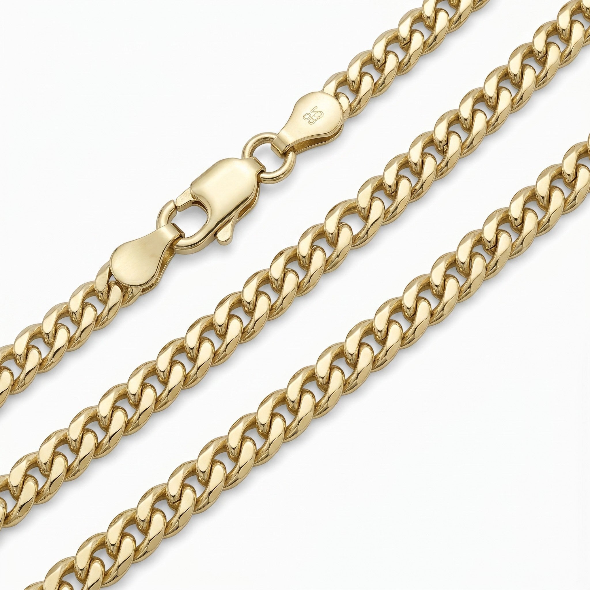 Pulsera Mónaco de El Rey Joyero en oro laminado 18k con eslabones de 5mm y broche de perico