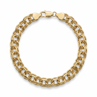 Pulsera El Rey Joyero de eslabones estilo chino en oro laminado 18k de 8mm con broche de perico