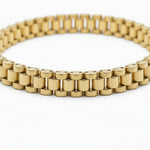 Pulsera El Rey Joyero estilo Rolex en oro laminado 18k con eslabones clásicos de 10mm de ancho