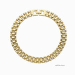 Pulsera estilo Rolex de El Rey Joyero en oro laminado 18k con eslabones clásicos y broche de caja seguro.