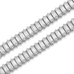 Pulsera tenis El Rey Joyero de oro laminado blanco 18k con zirconias corte baguette y detalles brillantes