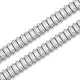 Pulsera tenis El Rey Joyero de oro laminado blanco 18k con zirconias corte baguette y detalles brillantes