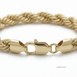Pulsera de eslabones trenzados tipo torzal grueso en oro laminado 18k de El Rey Joyero con broche de perico.