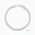 Pulsera torzal de 6mm en plata .925 sólida de El Rey Joyero con acabado brillante y diseño italiano