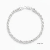 Pulsera torzal de 6mm en plata .925 sólida de El Rey Joyero con acabado brillante y diseño italiano